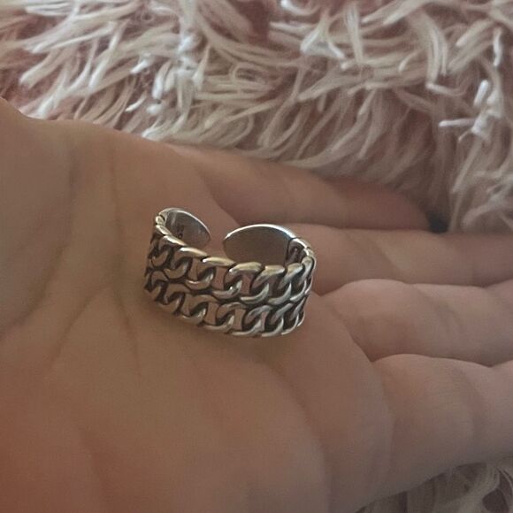 The Double Link Punk Ring in antiqued 925 silver. - Picture 7 of 10